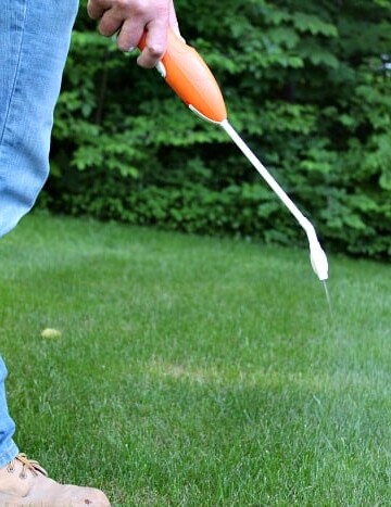 spot treating lawn using a post-emergent herbicide